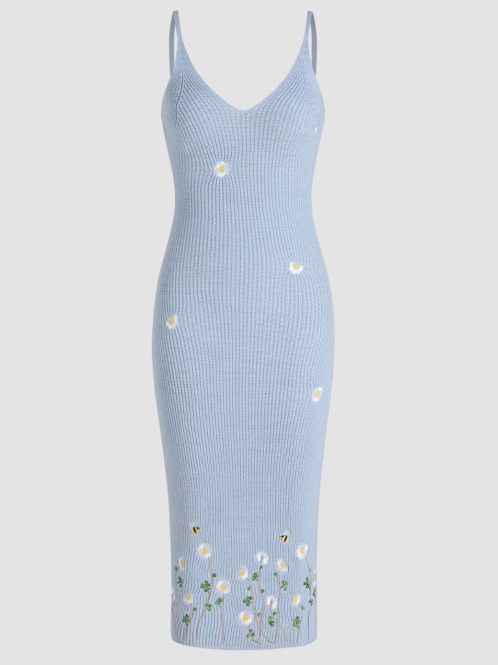 NWT Cider Knit Daisy-Embroidered Midi Dress